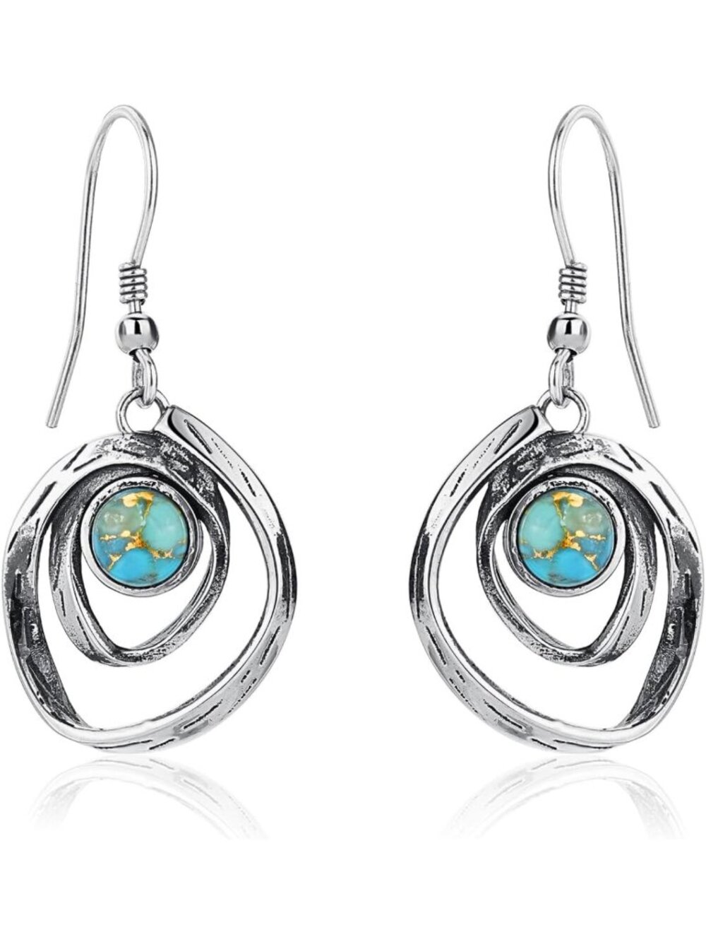 Trendy Boho Turquoise Earrings in Sterling Silver for Women - Stylish Jewelry